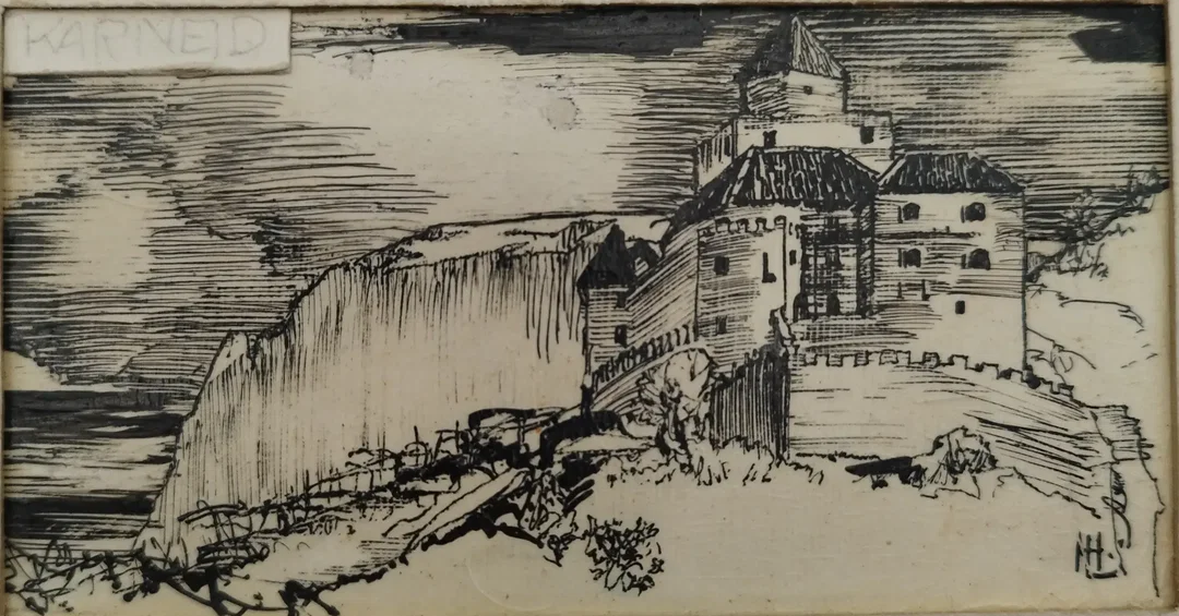 Original Radierung Schloss Karneid von H. Lanzinger – Bild 2