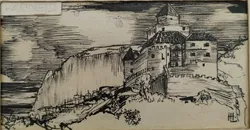 Original Radierung Schloss Karneid von H. Lanzinger - Bild 2