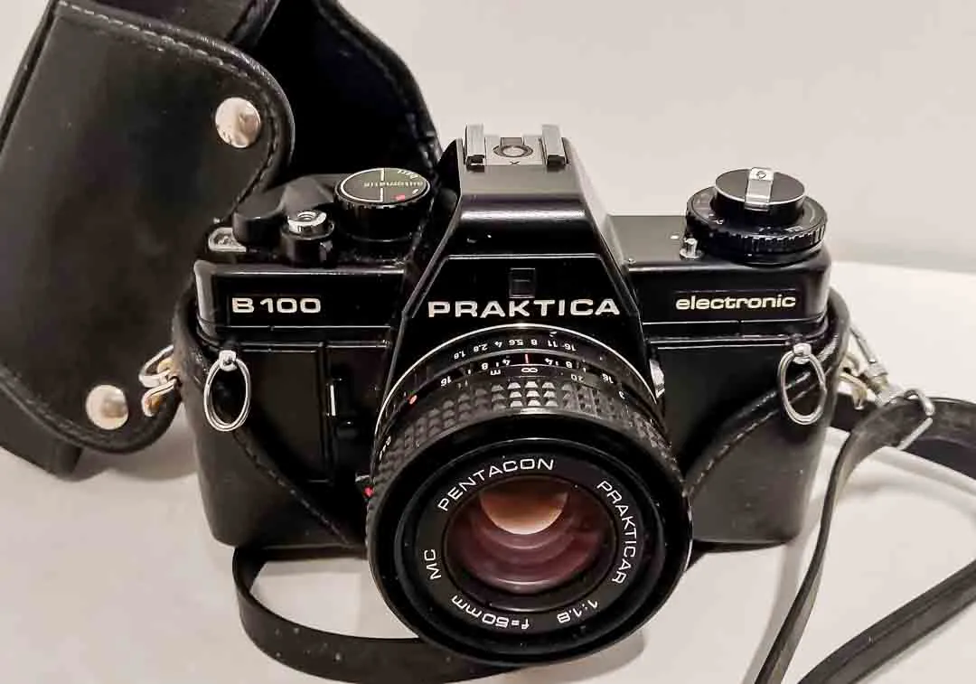 Praktica B100 electronic + MC Pentacon Prakticar 50mm f/1.8 + Tasche – Bild 4