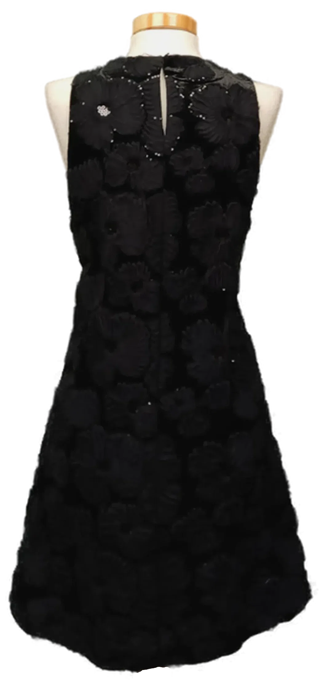 ZARA Damen Samt-Minikleid mit 3D Blüten schwarz Gr. XL – Bild 2