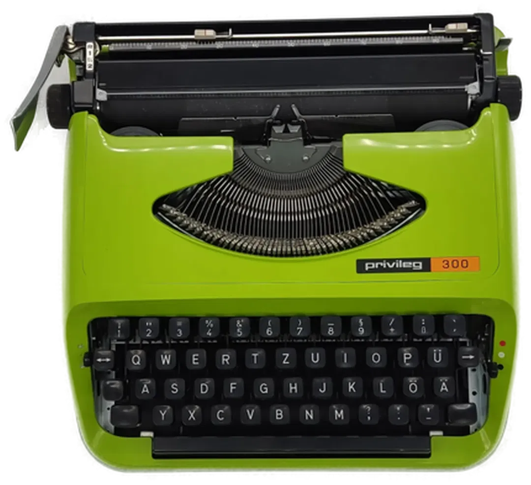  PRIVILEG 300 Retro Schreibmaschine in grün mit Koffer aus den 1960ern - Bild 2