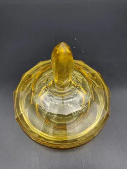 Vintage Glasschale / Bonbonniere mit Deckel - Bild 3