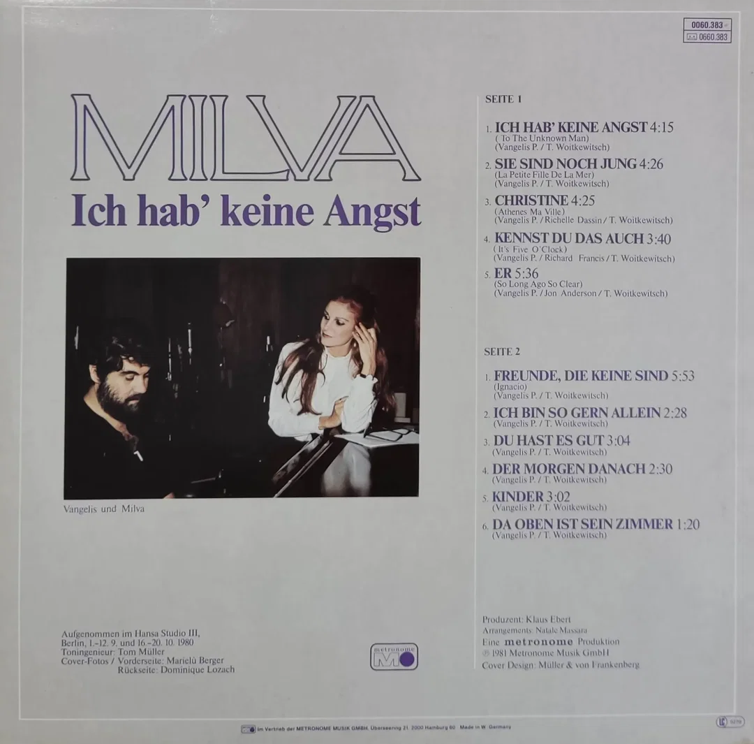 LP Vinyl Milva "Ich hab' keine Angst" – Bild 2