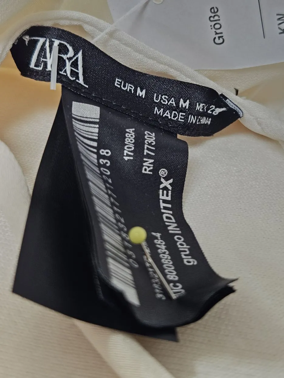 ZARA Damen Blumen-Bustier, cremeweiß - Gr. M / 38  – Bild 5