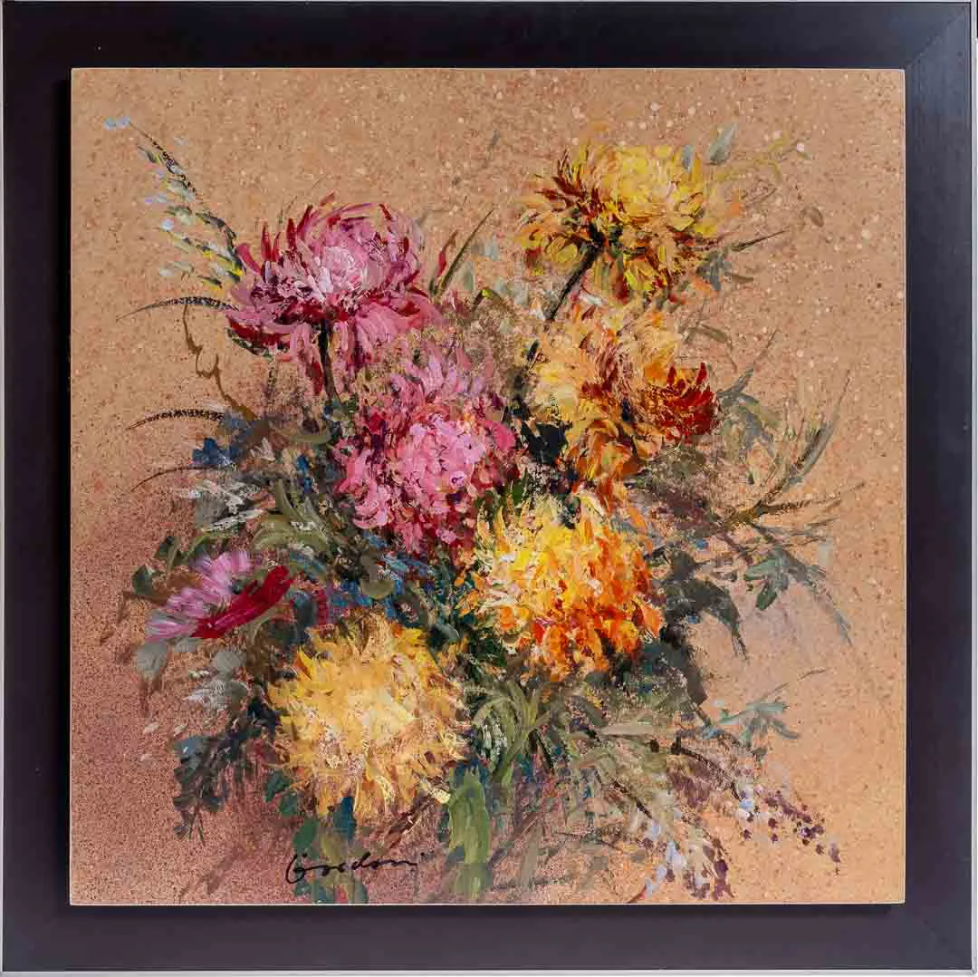 Bild Blumengemälde 59cm x 59cm - Bild 4