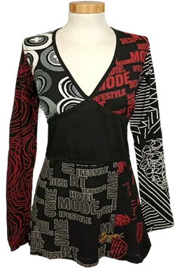 Desigual Damentop gemustert Gr. L  - Bild 1