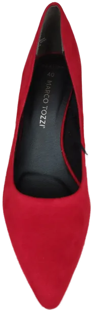 Marco Tozzi Damen Pumps Veloursleder, rot - Größe 40 – Bild 3