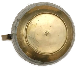 Vintage Messing-Krug mit Emaille-Dekor – Vorschau 7