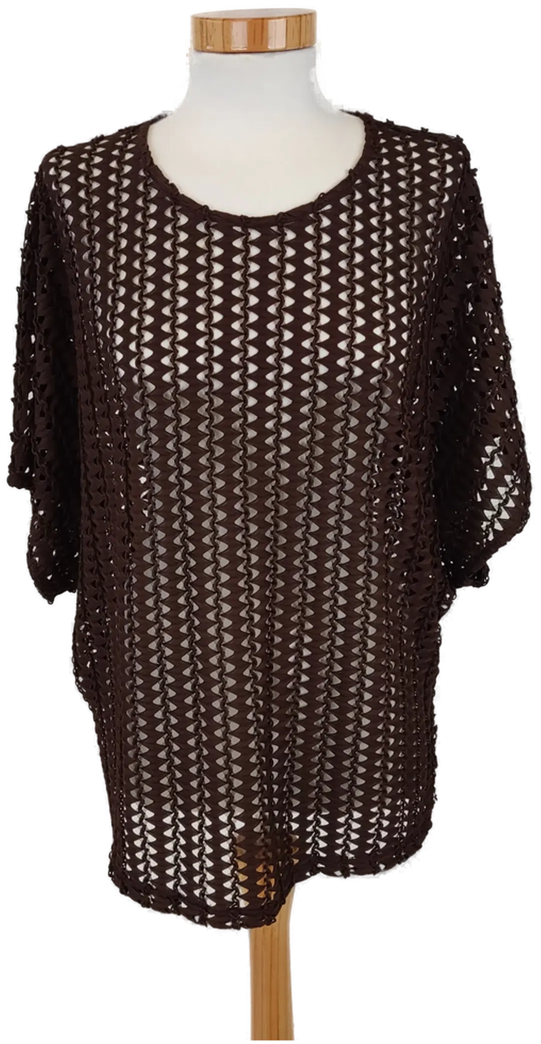 Damenkurzarm Netz T-Shirt braun - Gr. L/40 - Bild 1