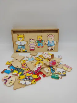 Puzzle Hölzernes Bären Familie Ankleide Spielzeug/Lernspielzeug  - Bild 1