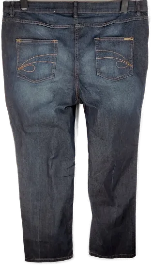 Jeans "The straight Jeans", lang mit Stretch, dunkelblau mit Taschen, Größe 50 – Bild 3