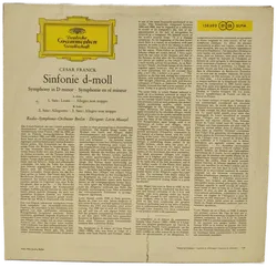 Vinyl LP - Cesar Franck - Sinfonie D-Moll  - Bild 2