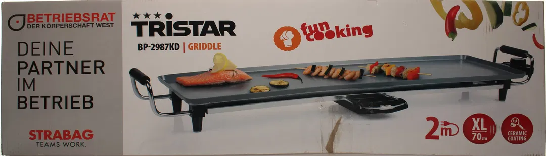 Tristar BP-2987KD Elektrogrill / Griddle – 70 cm XL Grillplatte, 1800 W, Keramikbeschichtung, mit Originalverpackung - Bild 1