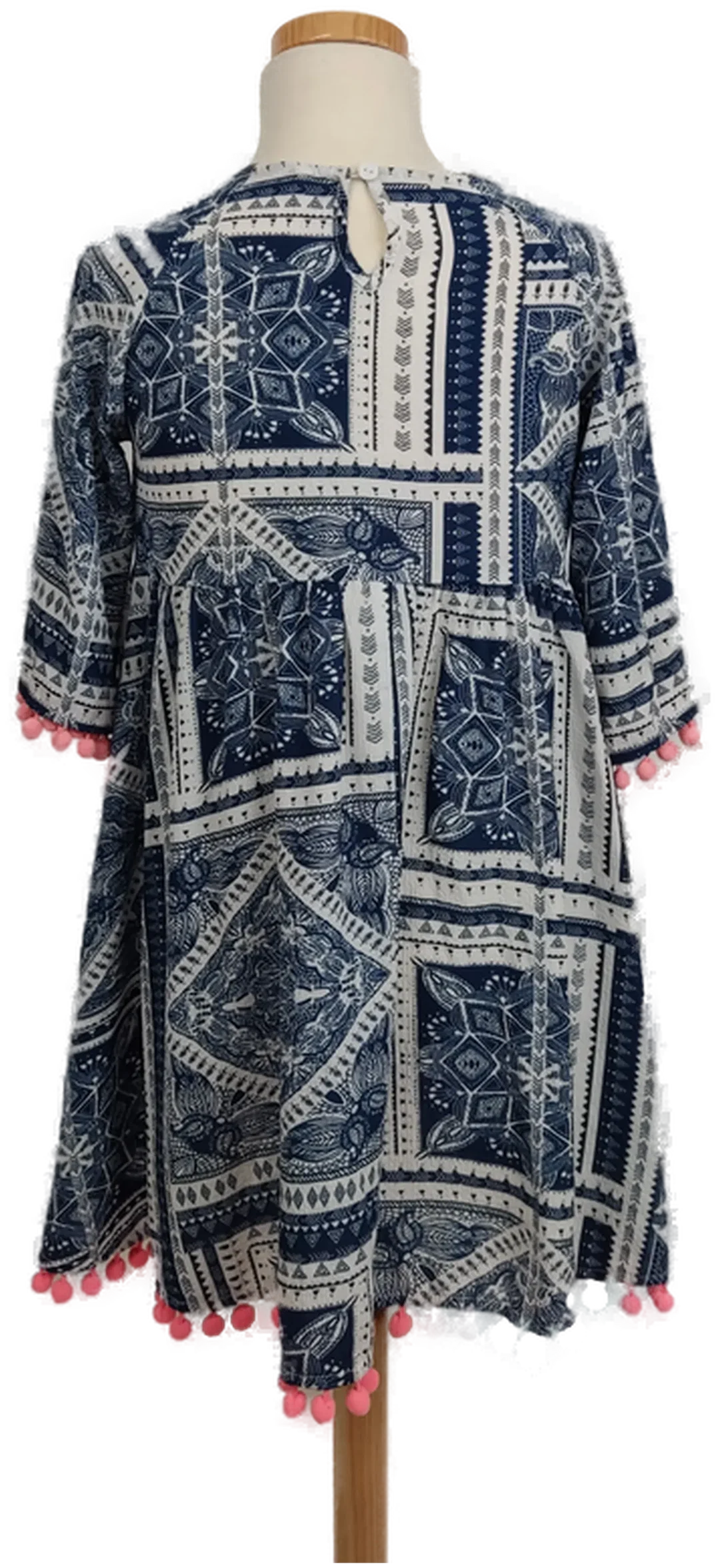 Shein Kinder Kleid weiß/blau Gr. 140 – Bild 2