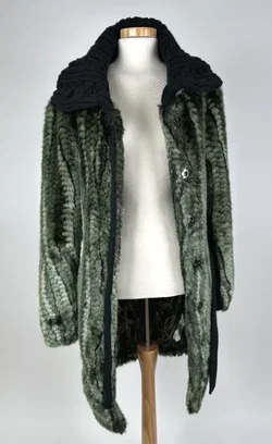 Desigual - Damen - Strick Kunstfell Midi Mantel - Gr. 40 - Bild 2