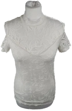 Vila Top für Damen Weiß Größe S/36 | Feiner Vintage-Charme