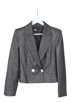 ZARA Damen Blazer, silber - Gr. S
