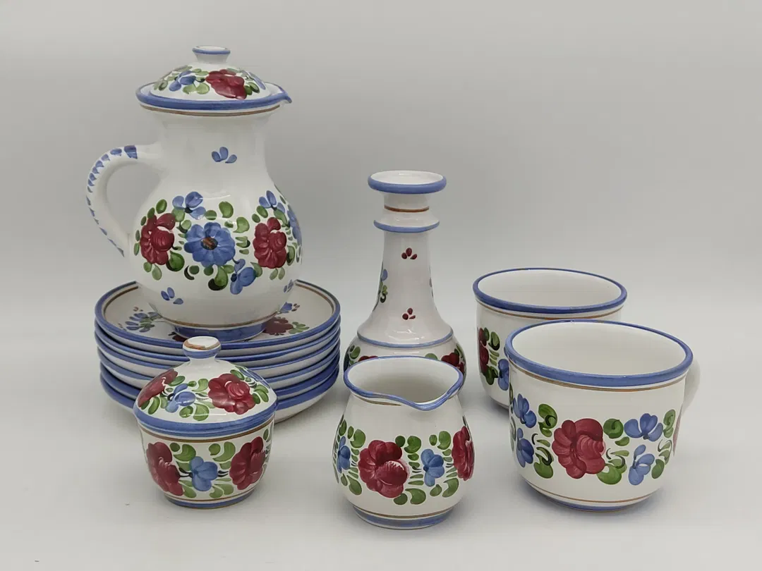 Vintage 13-teiliges Geschirr von J. GRAF KERAMIK - Handarbeit/Handbemalt - Bild 4