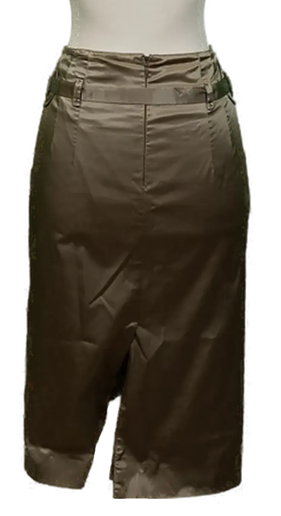 Marc Cain Damen Midirock khaki glänzend Gr. S  – Bild 3