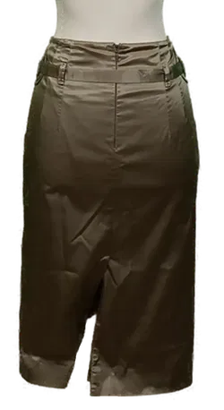 Marc Cain Damen Midirock khaki glänzend Gr. S  - Bild 3