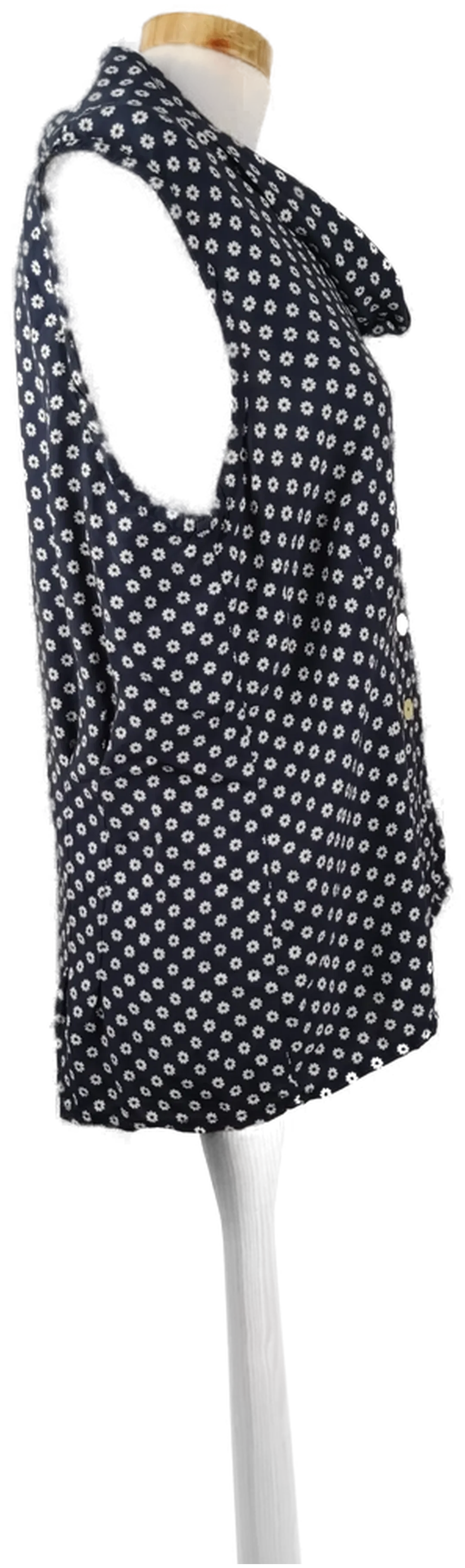  2NICE Damen-Bluse dunkelblau mit weißen Blumen - L/40 – Bild 3