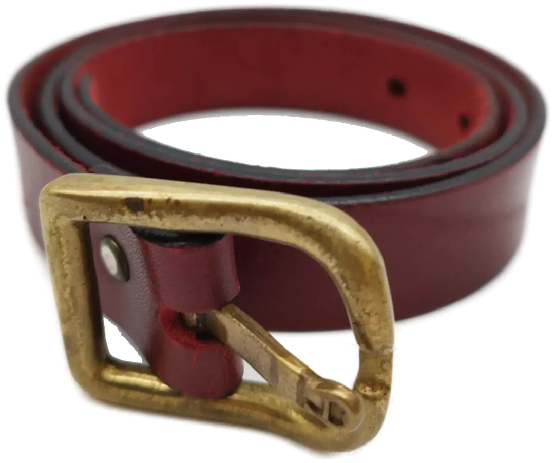 Roter Aigner Gürtel - 95 cm  / goldfarbiger Schmuck - Bild 4