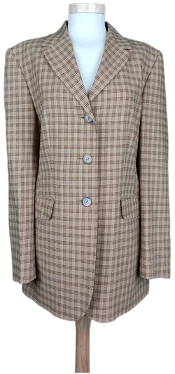 Dinomoda Damen Blazer braun kariert - S/36 - Bild 1