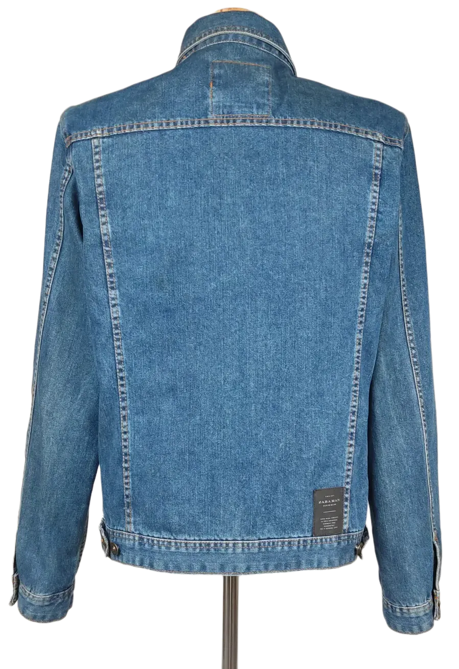 Zara Man Denim Collection Herren Jeansjacke, blau - Gr. XL – Bild 2