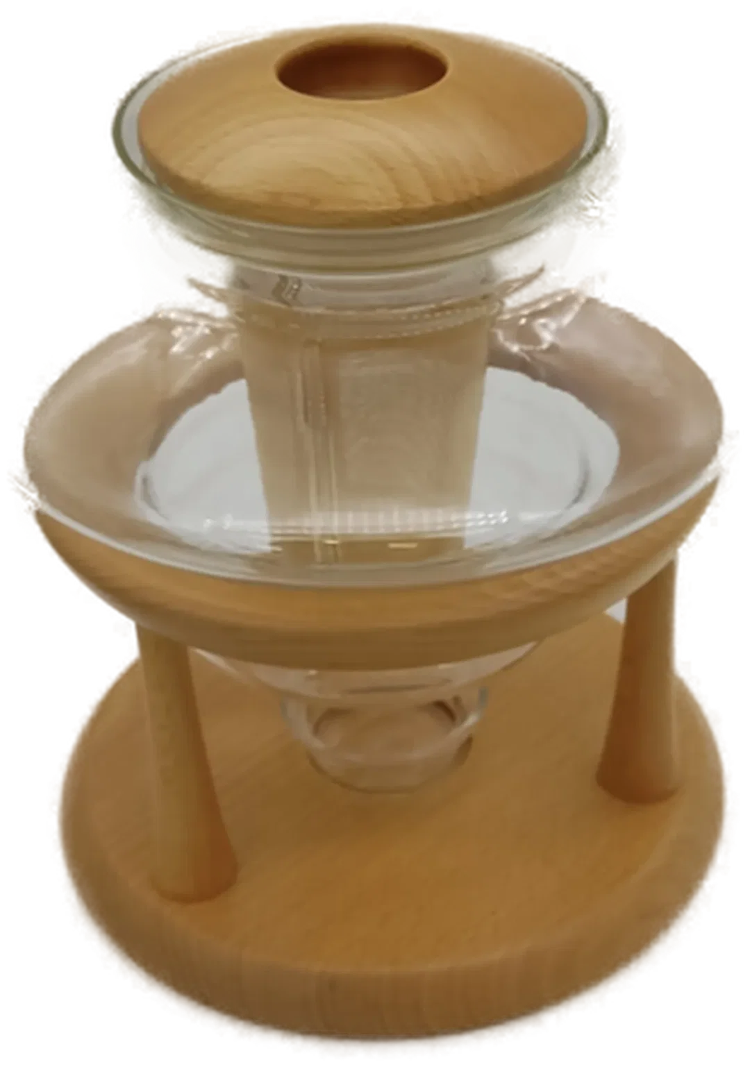 Jenaer Glas Teeservice 6 Tassen und Untersetzer u. Teekanne mit Teewärmer - Bild 1