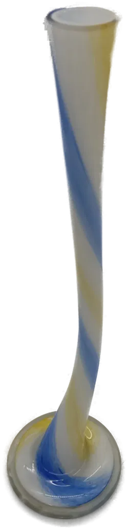 Vase mit Schwung  blau/gelb/weiss  34 cm - Bild 2