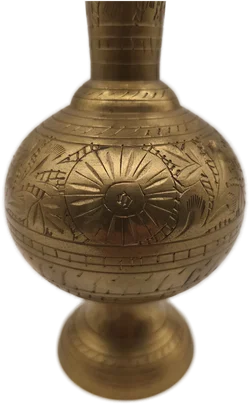 Vintage Messing Vase Indien, handgraviert und patiniert - Bild 2
