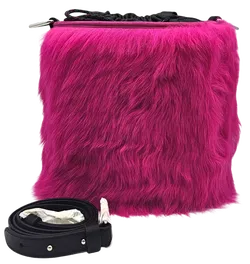 Max V. Koenig Damen plüsch Handtasche, pink/grün - Höhe ca. 25 cm  - Bild 2