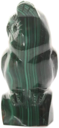 Malachit Eule – Handgeschnitzte Figur – ca. 7,5 cm – Deko Edelstein Skulptur - Bild 2