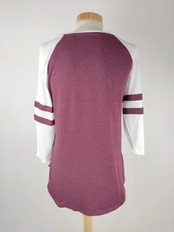T-Shirt "Game of Thrones", dreiviertelarm mit Rundhalsausschnitt, weiß/violett gemustert, Größe M – Vorschau 3