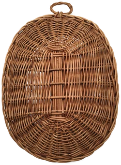 Ovales Vintage - Wandregal aus geflochtener Weide, Boho- und Rattan-Stil, 70er/80er – Vorschau 4