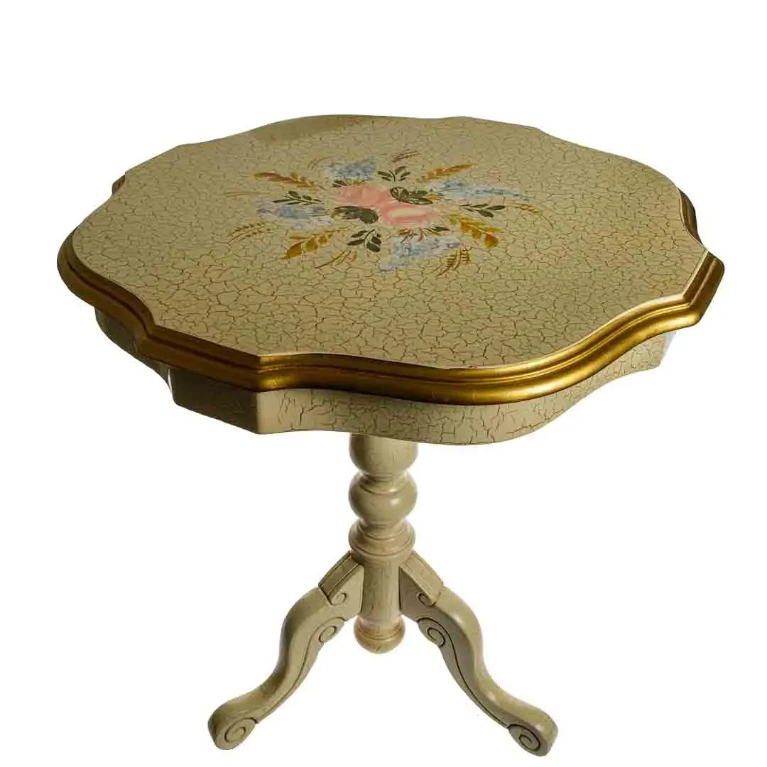 Beistelltisch, Holz, handbemalt im Antik‑Look, Landhausstil - Bild 4