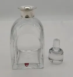 Orrefors Kristallglaskaraffe Whisky Sterlingsilber - Bild 5