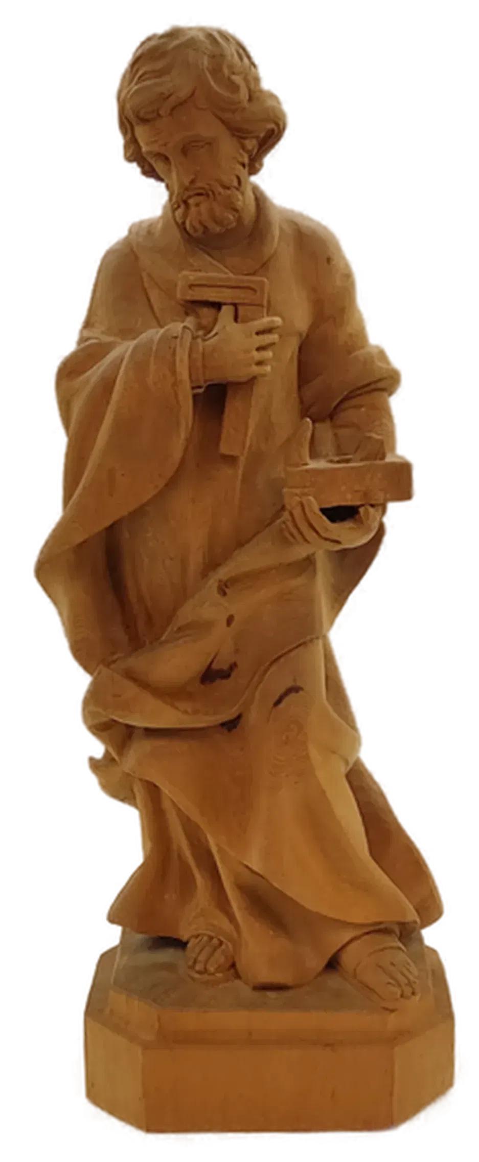 Heiligenfigur Hl. Josef als Handwerker aus Holz - Bild 1