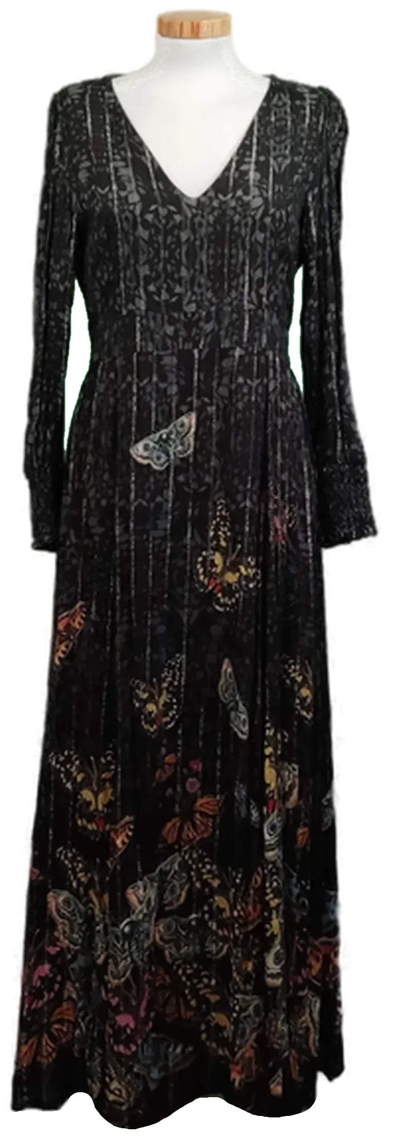 Desigual Damen Maxikleid schwarz mit Schmetterlinge Gr. XL - Bild 1