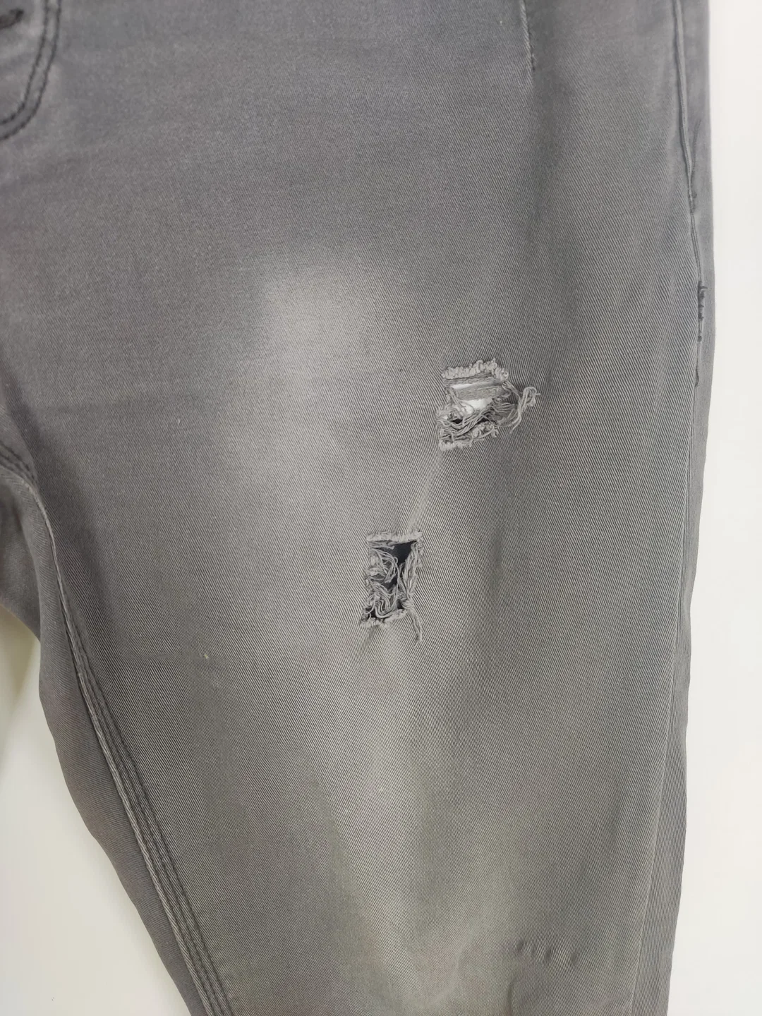 Jeans "Rockangel", lang mit Stretch, grau mit Taschen, Größe M – Bild 3