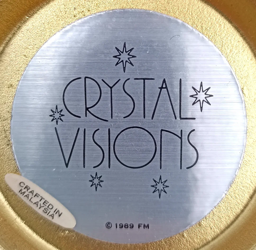 Franklin Mint Crystal Visions Kristallkugel 1989 – 24K Vergoldet mit Original-Bodenlabel – Bild 7