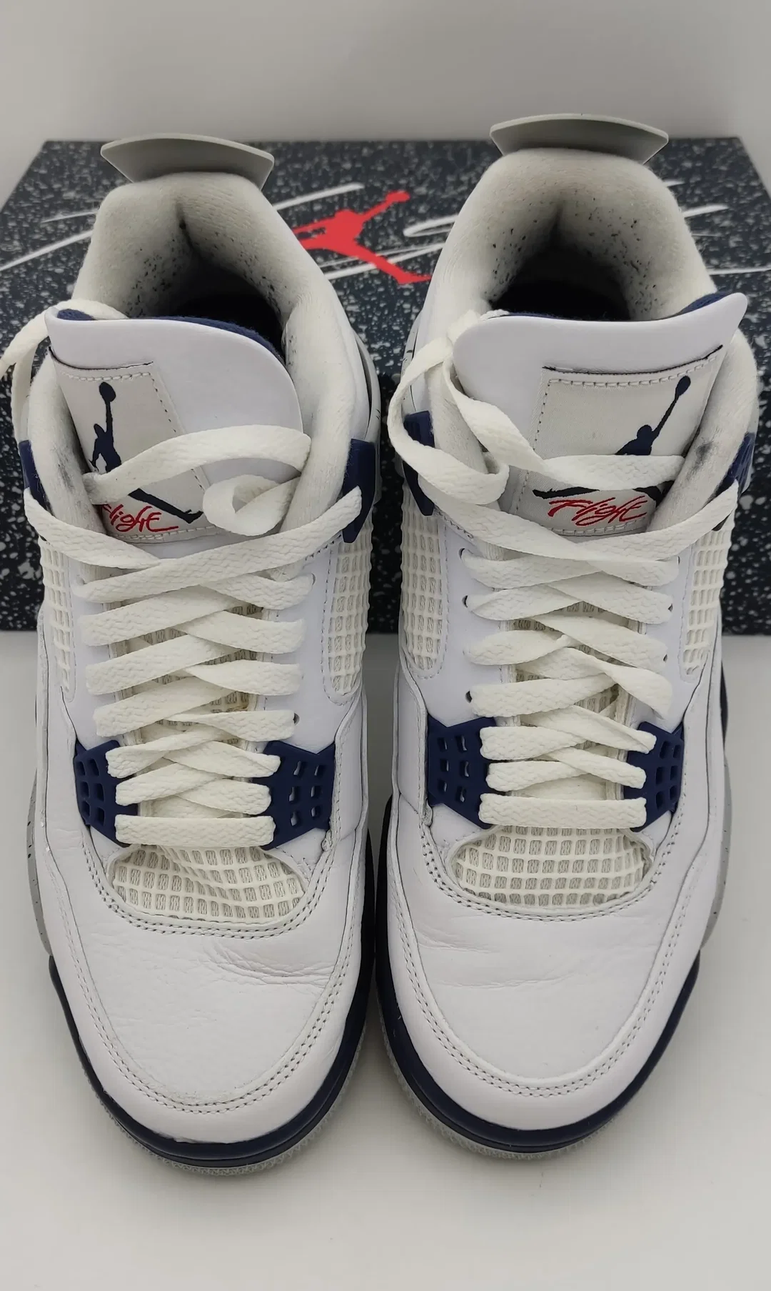 Air Jordan 4 Sneaker White/Midnight Navy Gr.40 | Wie Neu – Bild 3