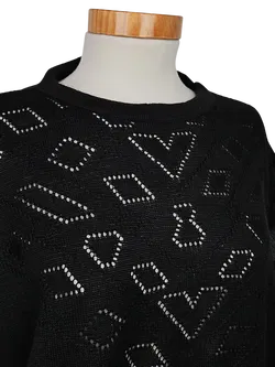 ACRYL Vintage Damen Shirt, schwarz - Gr. L  - Bild 4