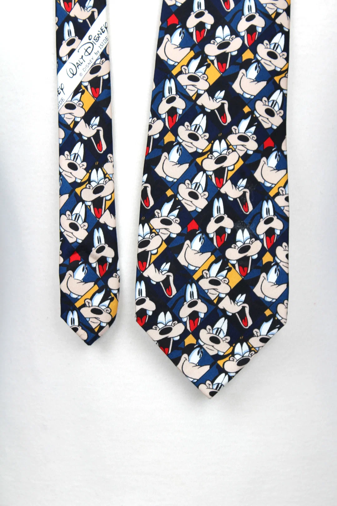 Vintage Disney Goofy Seidenkrawatte, blau - Handmade in Italy – Bild 2