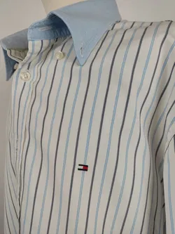 Tommy Hilfiger Herren Hemd blau schwarz gestreift - M/48 - Bild 3