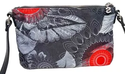 Desigual Umhängetasche Schwarz Rot Muster 24 x 17 cm - Bild 3
