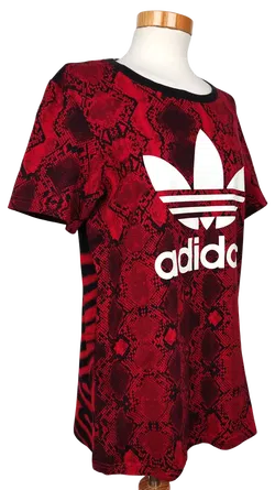 Adidas Damen T-Shirt, rot/schwarz - Gr. S  - Bild 3