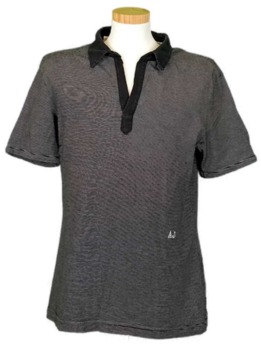 Armani Jeans Herren Poloshirt schwarz/weiß gestreift Gr. EU XL - Bild 1