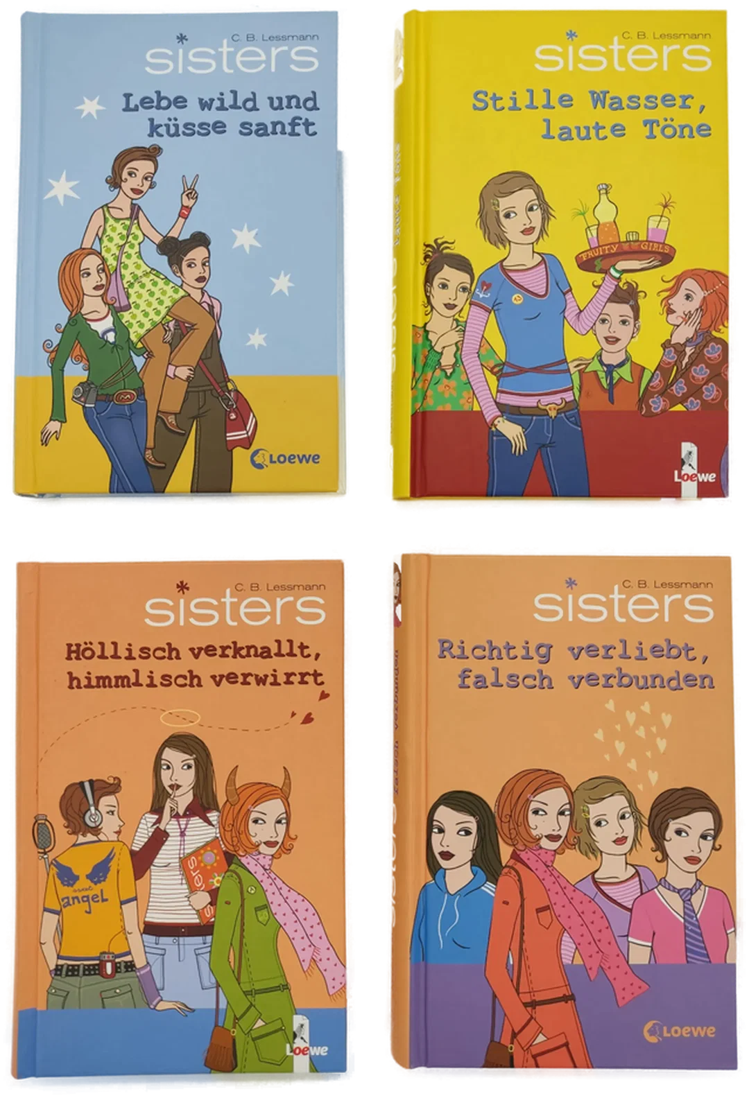 sisters - Richtig verliebt, falsch verbunden; Stille Wasser, laute Töne; Höllisch verknallt, himmlisch verwirrt; Lebe wiild und küsse sanft - C.B. Lessmann, 4 Bände - Bild 1