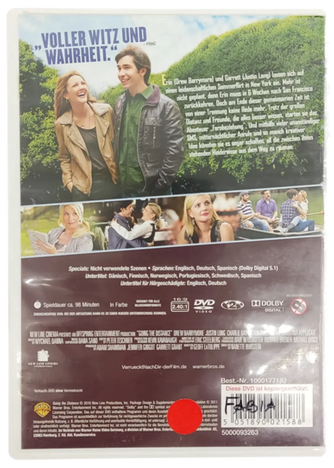 DVD "Verrückt nach Dir" Liebe geht weite Wege mit Drew Barrymore und Justin Long – Bild 2